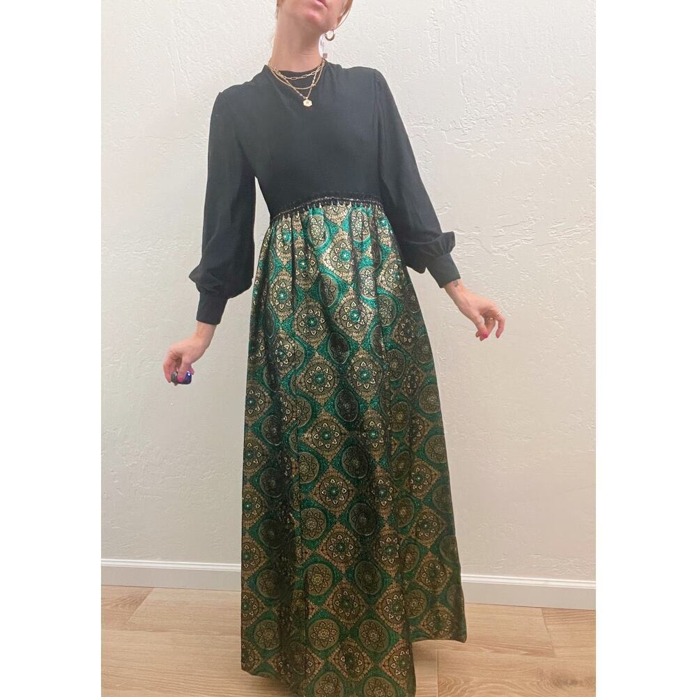 Vintage 1960's Long Sleeve Formal Maxi Dress